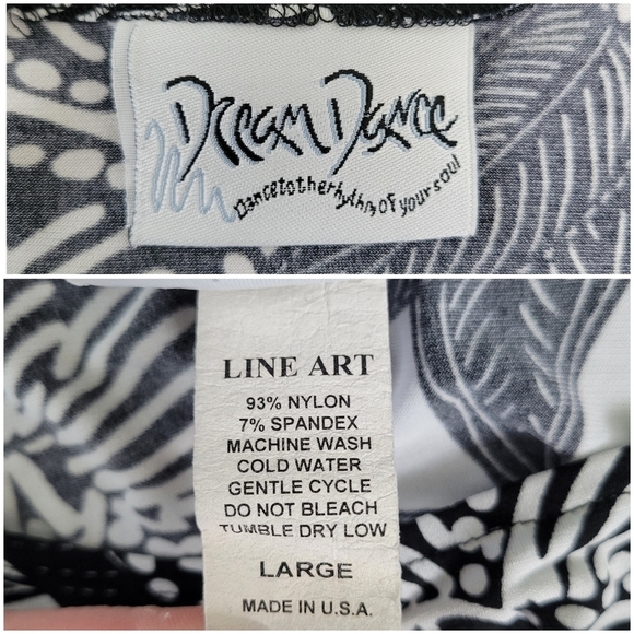 Dream Dance Women's Floral Black & White Sleeveless Ruffle Trim Dress Size L - Picture 4 of 7